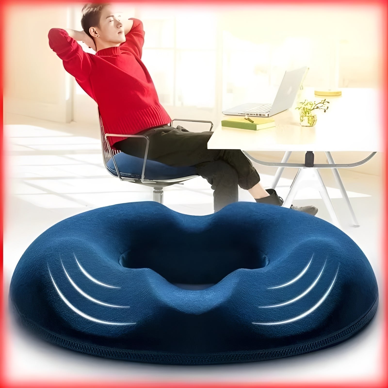 On-the-Go Comfort: Portable Memory Foam Donut Cushion for Travel, Office & Car