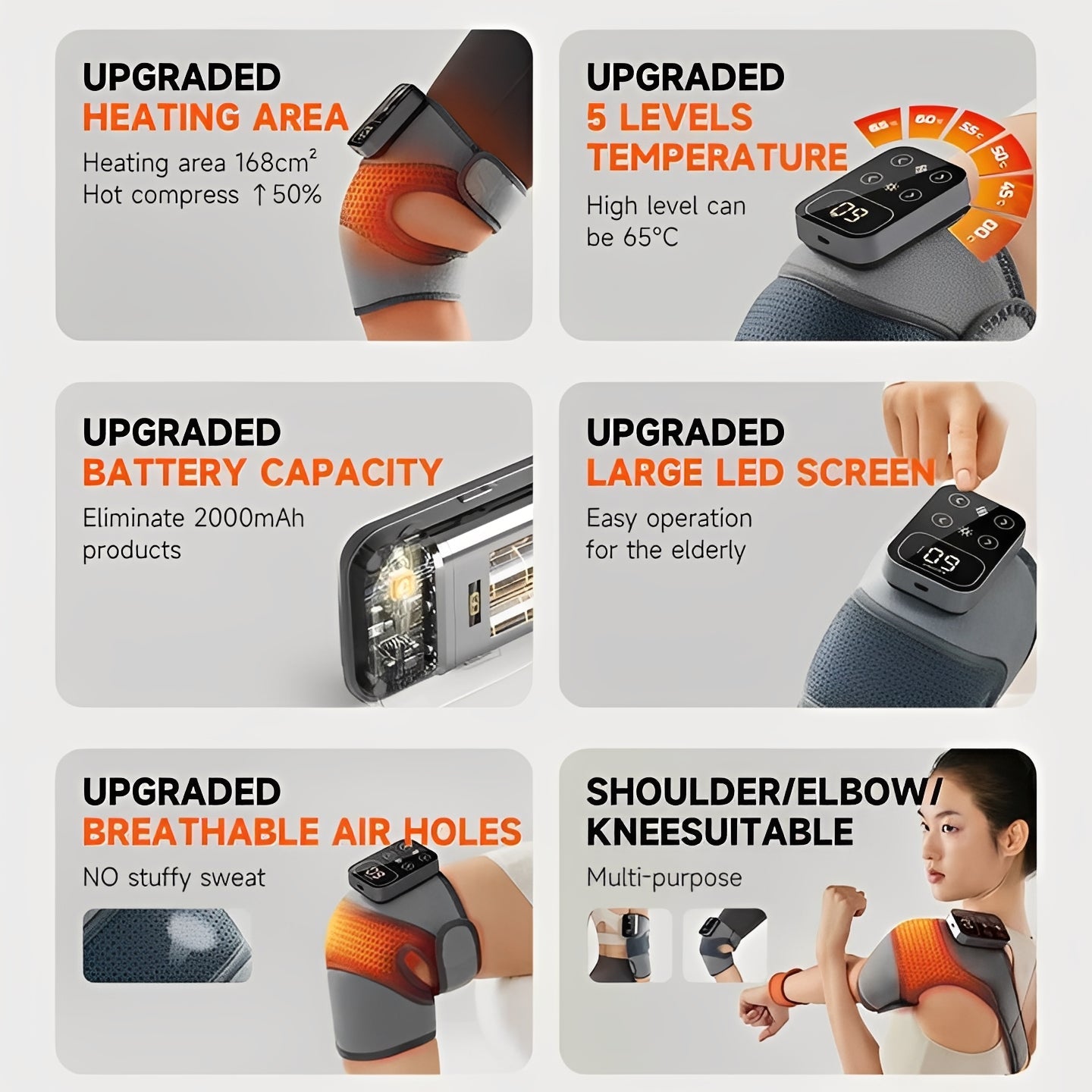 Infrared Recovery Knee Brace: Cordless Heated Massage for Deep Tissue Relief