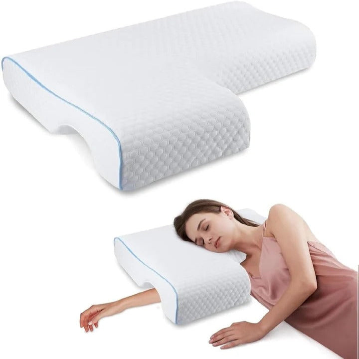 Anti-Numbness Couple Pillow: L-Shaped Arm Channel for Pressure-Free Cuddling