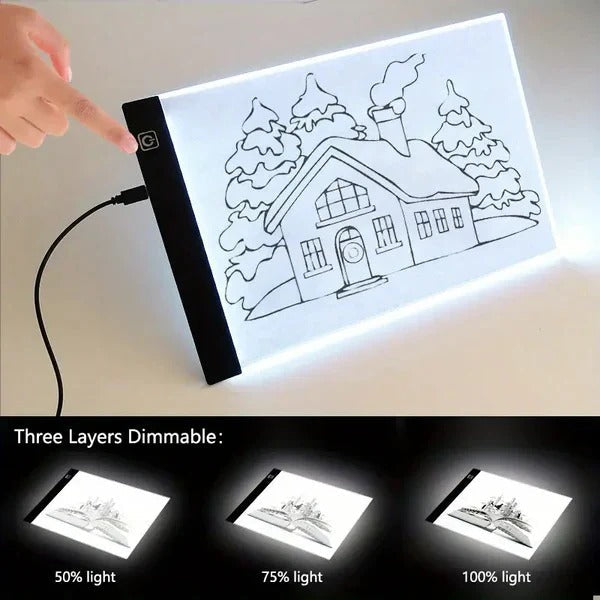 All-in-One Artistic Tablet: Illuminated Tracing Light Box for A4 Sketching & Drawing