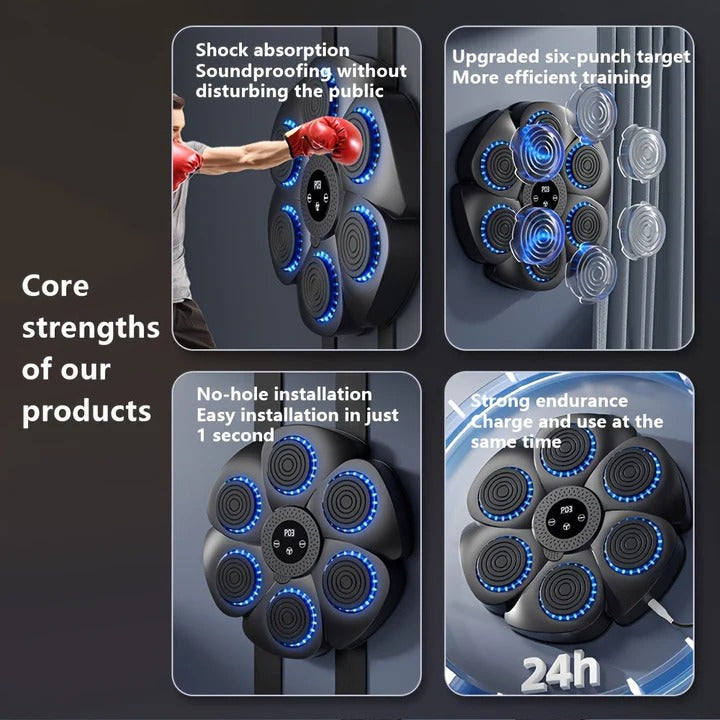 Smart Music Boxing Target: Dynamic Wall-Mounted Rhythm Trainer for Stress Relief
