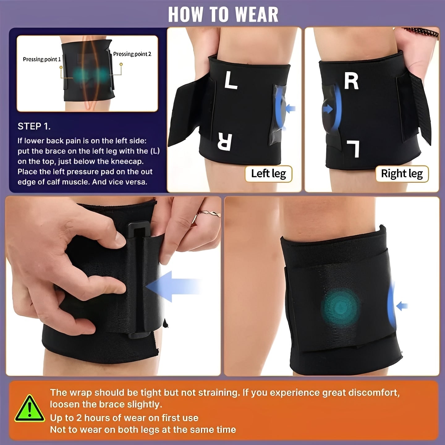 Targeted Compression Wrap: Adjustable Support Strap for Sciatic Nerve Comfort